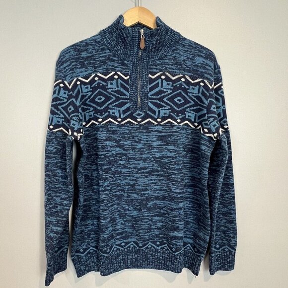 PJ Paul Jones Blue Quarter Zip Sweater Size Large New NWT - Picture 3 of 10